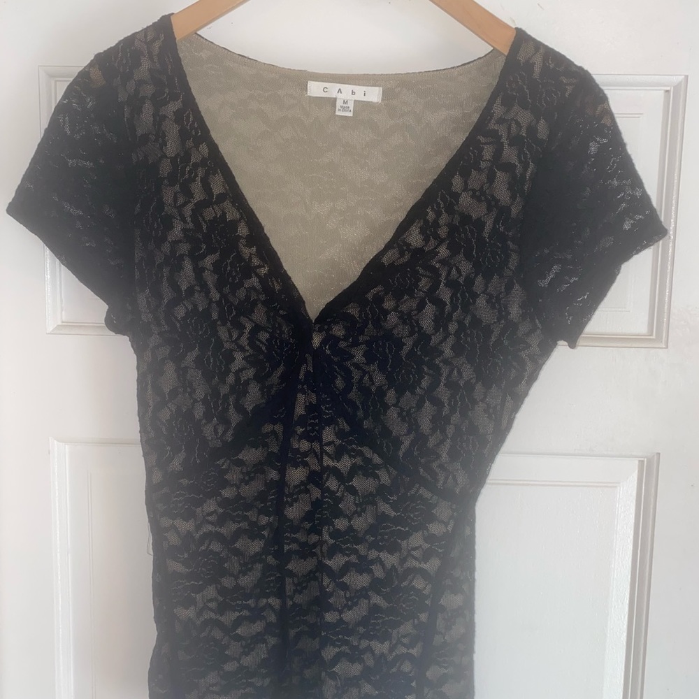 Cabi black lace top dressy MEDIUM